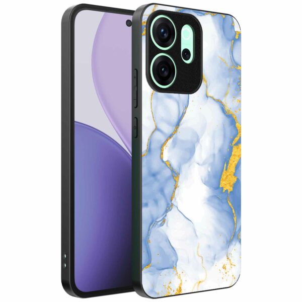 lichtblauw goud marmer opdruk_Oppo Reno 14F telefoonhoesje (1)