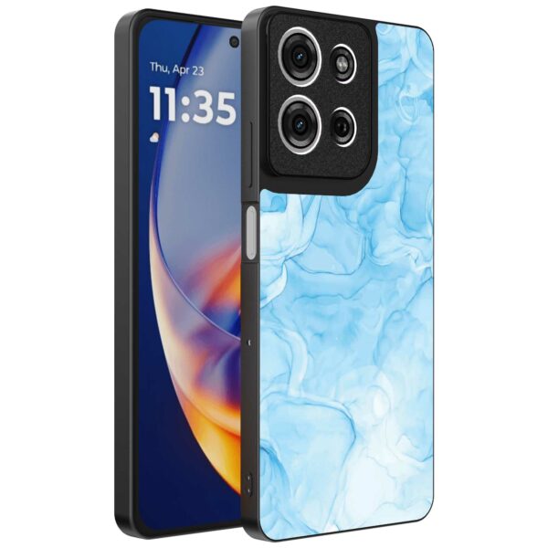lichtblauw marmer opdruk_Motorola Edge 50 Neo telefoonhoesje (1)