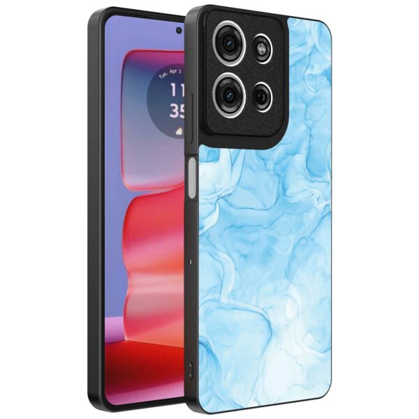lichtblauw marmer opdruk_Motorola Edge 50 Pro telefoonhoesje (1)
