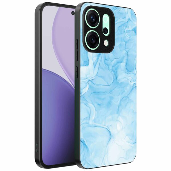 lichtblauw marmer opdruk_Oppo Reno 14 Pro telefoonhoesje (1)