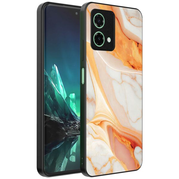 oranje marmer opdruk_Motorola Edge 40 Neo telefoonhoesje (1)