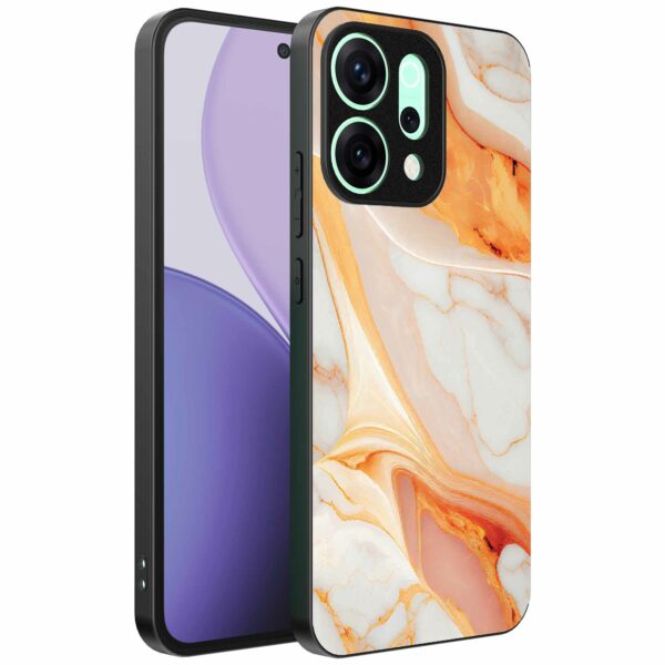 oranje marmer opdruk_Oppo Reno 14 Pro telefoonhoesje (1)