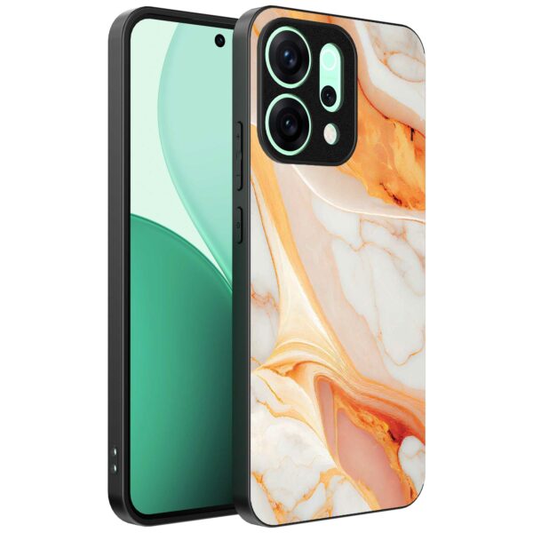 oranje marmer opdruk_Oppo Reno 14 telefoonhoesje (1)