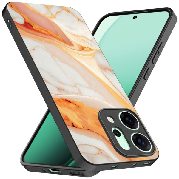 oranje marmer opdruk_Oppo Reno 14 telefoonhoesje (2)