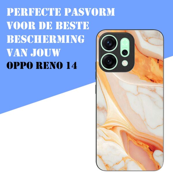 oranje marmer opdruk_Oppo Reno 14 telefoonhoesje (4)