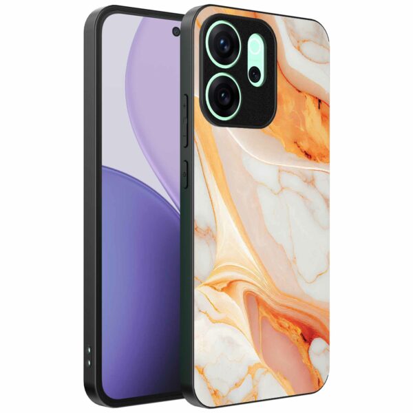 oranje marmer opdruk_Oppo Reno 14F telefoonhoesje (1)
