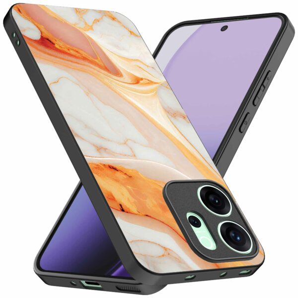 oranje marmer opdruk_Oppo Reno 14F telefoonhoesje (2)