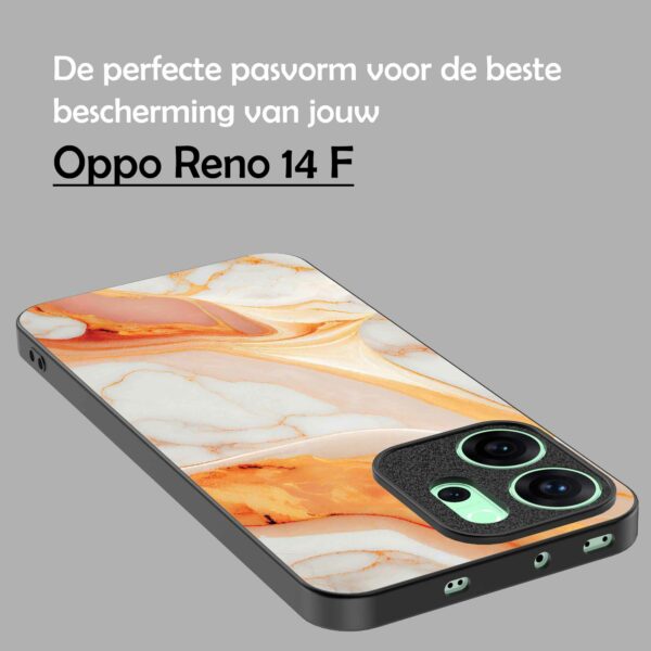 oranje marmer opdruk_Oppo Reno 14F telefoonhoesje (4)