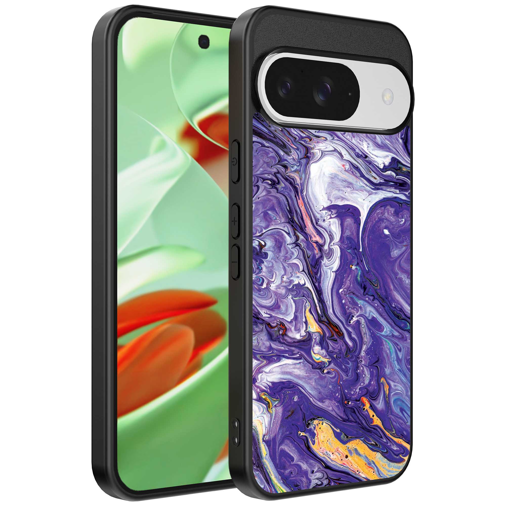 paars goud marmer opdruk_Google Pixel 9 Pro telefoonhoesje (1)