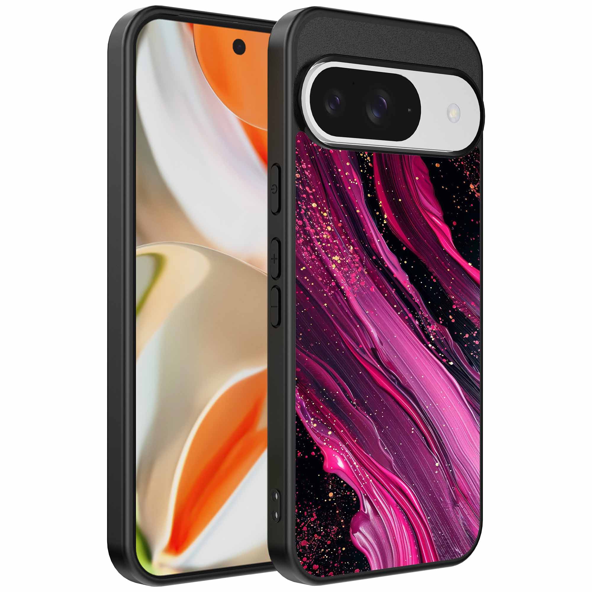 paars roze marmer opdruk_Google Pixel 9 Pro XL telefoonhoesje (1)