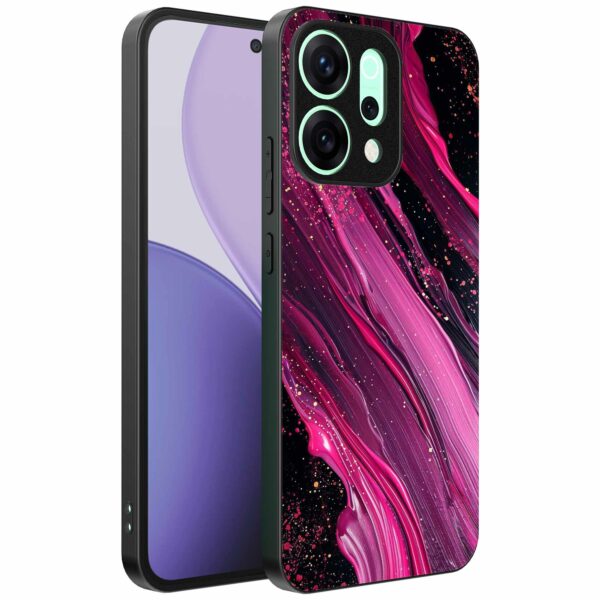 paars roze marmer opdruk_Oppo Reno 14 Pro telefoonhoesje (1)