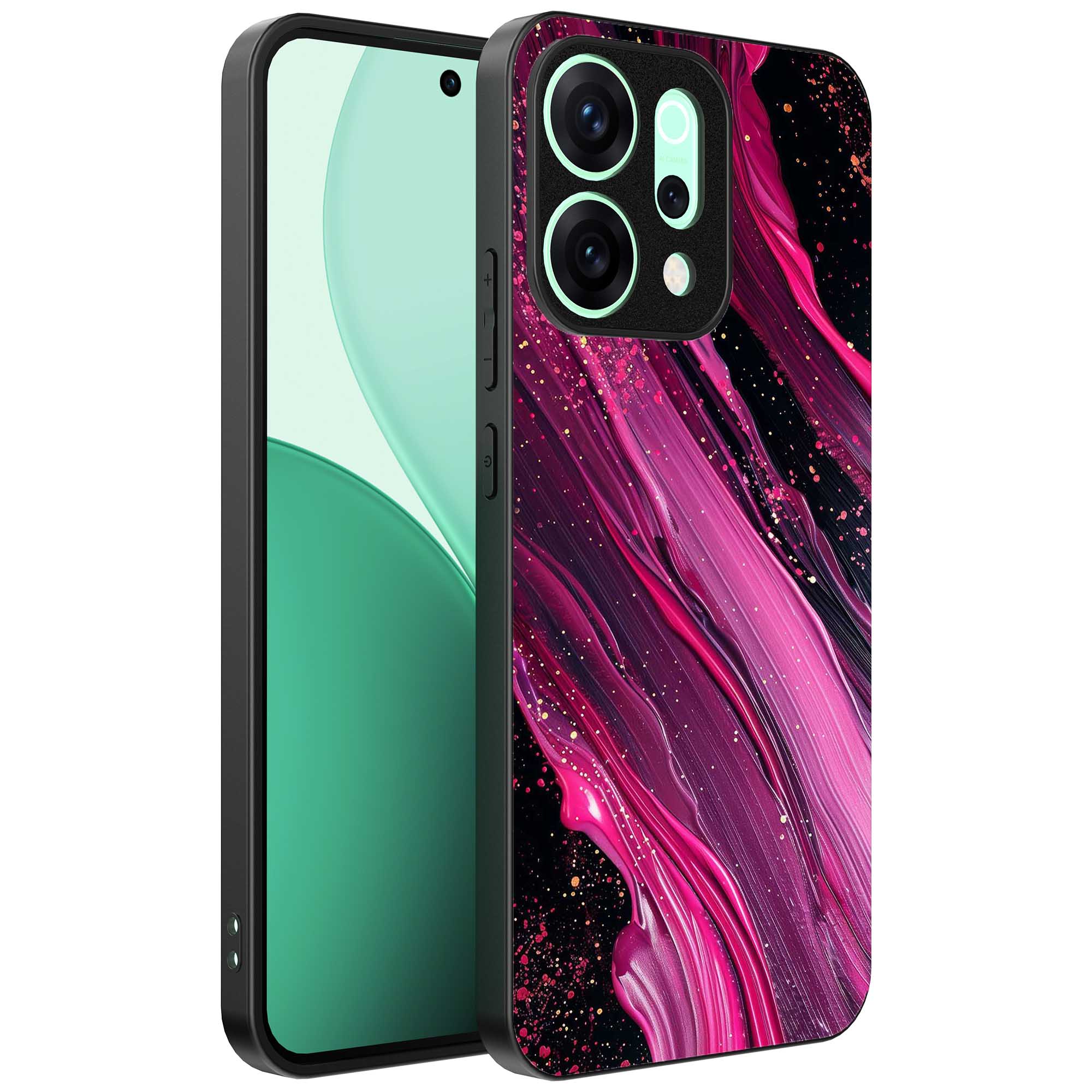 paars roze marmer opdruk_Oppo Reno 14 telefoonhoesje (1)