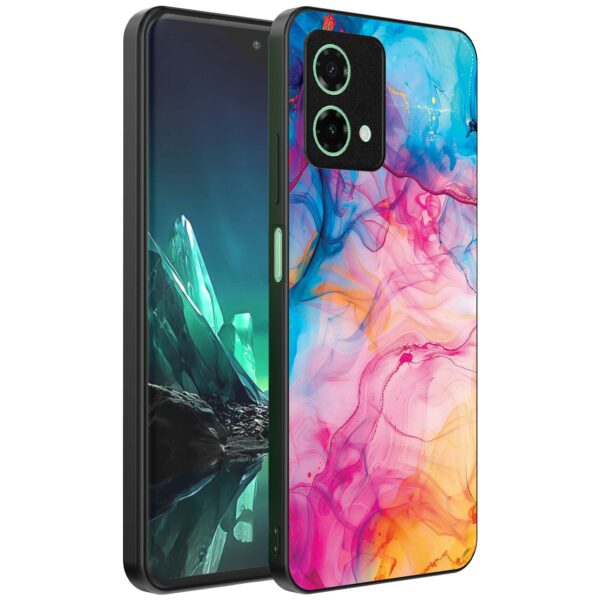 regenboog acryl marmer opdruk_Motorola Edge 40 Neo telefoonhoesje (1)