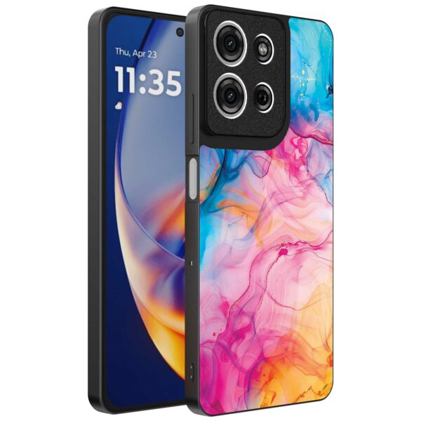 regenboog acryl marmer opdruk_Motorola Edge 50 Neo telefoonhoesje (1)