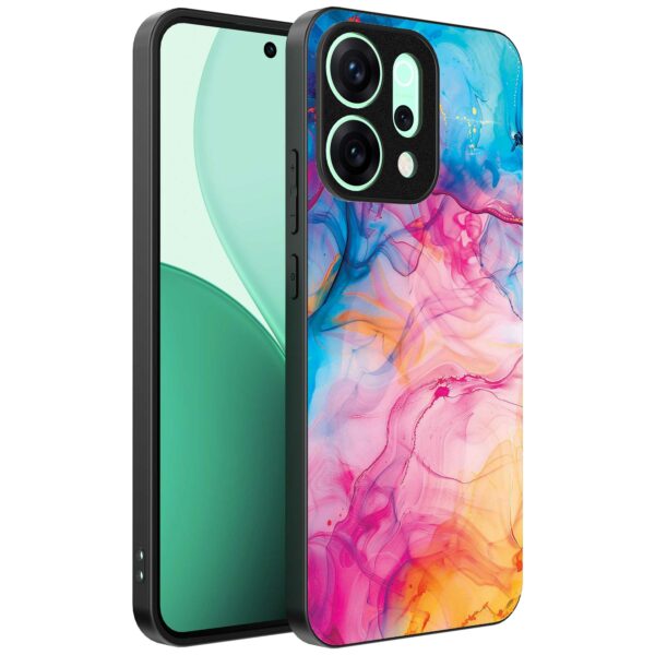 regenboog acryl marmer opdruk_Oppo Reno 14 telefoonhoesje (1)