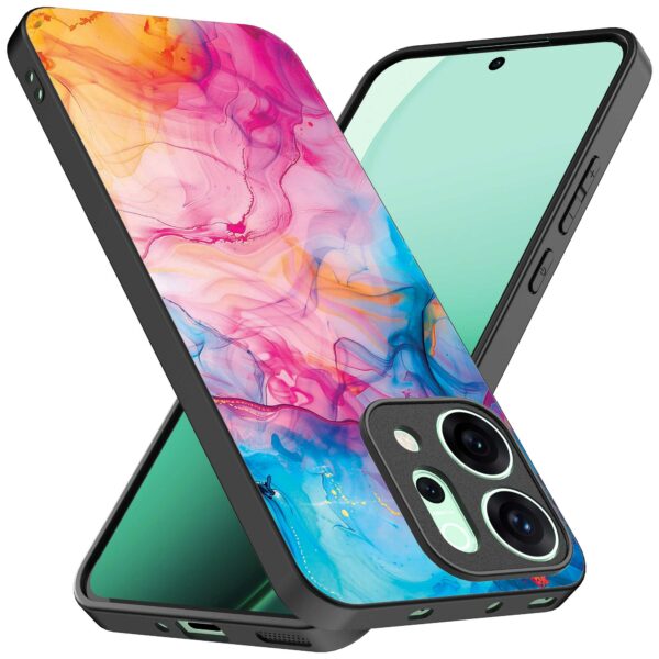 regenboog acryl marmer opdruk_Oppo Reno 14 telefoonhoesje (2)