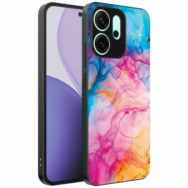 regenboog acryl marmer opdruk_Oppo Reno 14F telefoonhoesje (1)