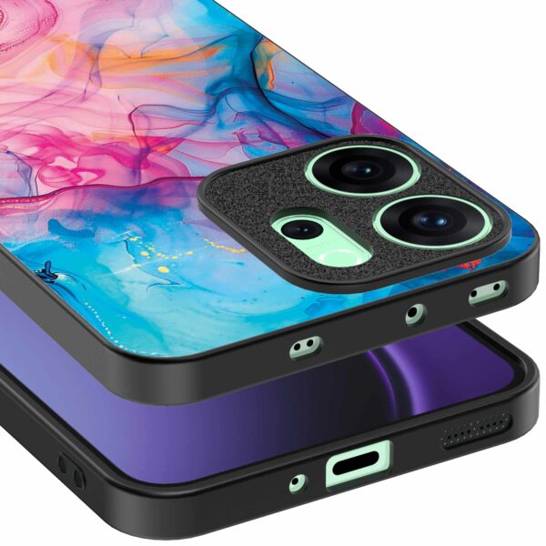 regenboog acryl marmer opdruk_Oppo Reno 14F telefoonhoesje (3)