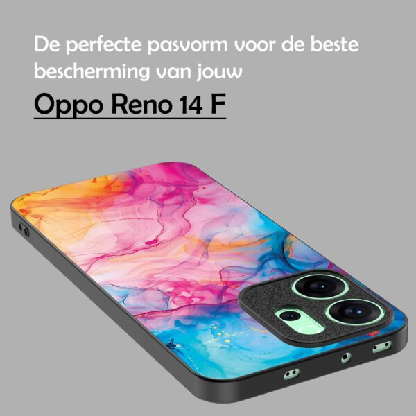 regenboog acryl marmer opdruk_Oppo Reno 14F telefoonhoesje (4)