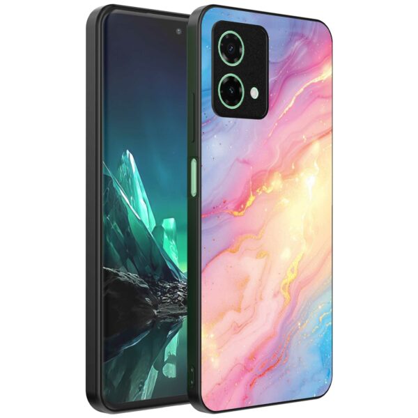 regenboog glitter marmer opdruk_Motorola Edge 40 Neo telefoonhoesje (1)