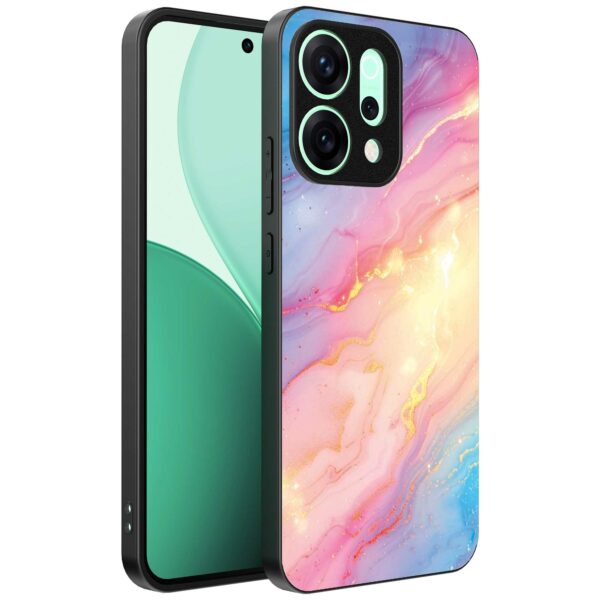 regenboog glitter marmer opdruk_Oppo Reno 14 telefoonhoesje (1)