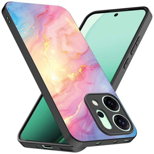 regenboog glitter marmer opdruk_Oppo Reno 14 telefoonhoesje (2)