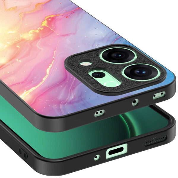 regenboog glitter marmer opdruk_Oppo Reno 14 telefoonhoesje (3)