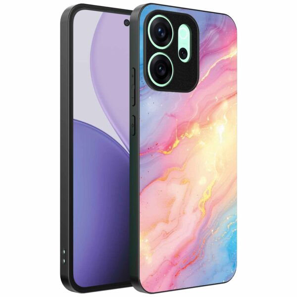 regenboog glitter marmer opdruk_Oppo Reno 14F telefoonhoesje (1)