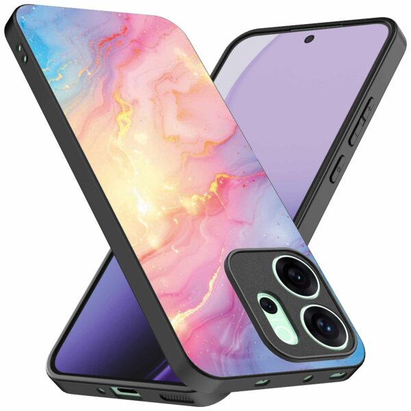 regenboog glitter marmer opdruk_Oppo Reno 14F telefoonhoesje (2)