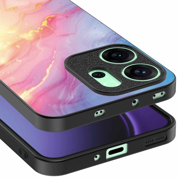 regenboog glitter marmer opdruk_Oppo Reno 14F telefoonhoesje (3)