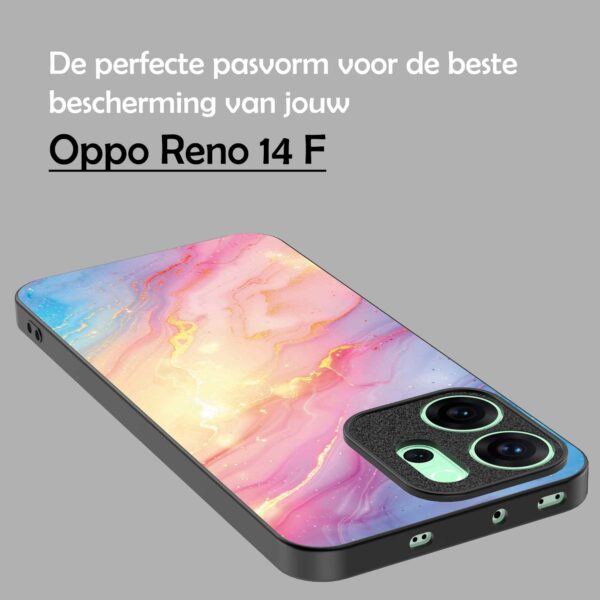 regenboog glitter marmer opdruk_Oppo Reno 14F telefoonhoesje (4)