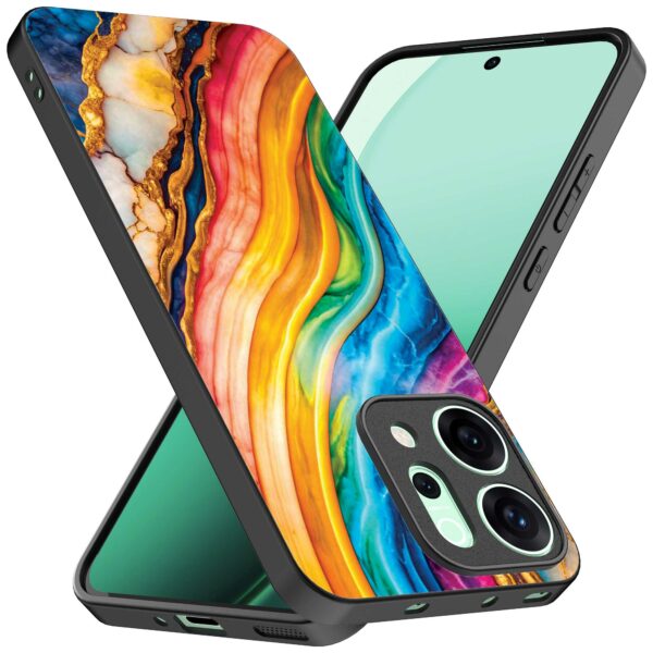 regenboog goud marmer opdruk_Oppo Reno 14 telefoonhoesje (2)