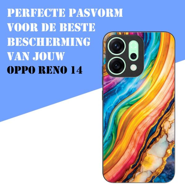 regenboog goud marmer opdruk_Oppo Reno 14 telefoonhoesje (4)