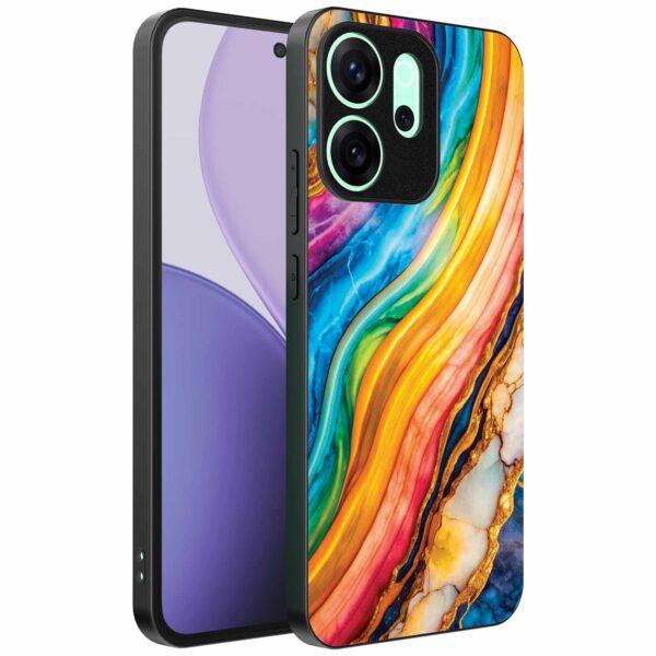 regenboog goud marmer opdruk_Oppo Reno 14F telefoonhoesje (1)