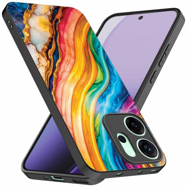 regenboog goud marmer opdruk_Oppo Reno 14F telefoonhoesje (2)