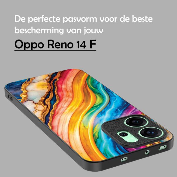 regenboog goud marmer opdruk_Oppo Reno 14F telefoonhoesje (4)
