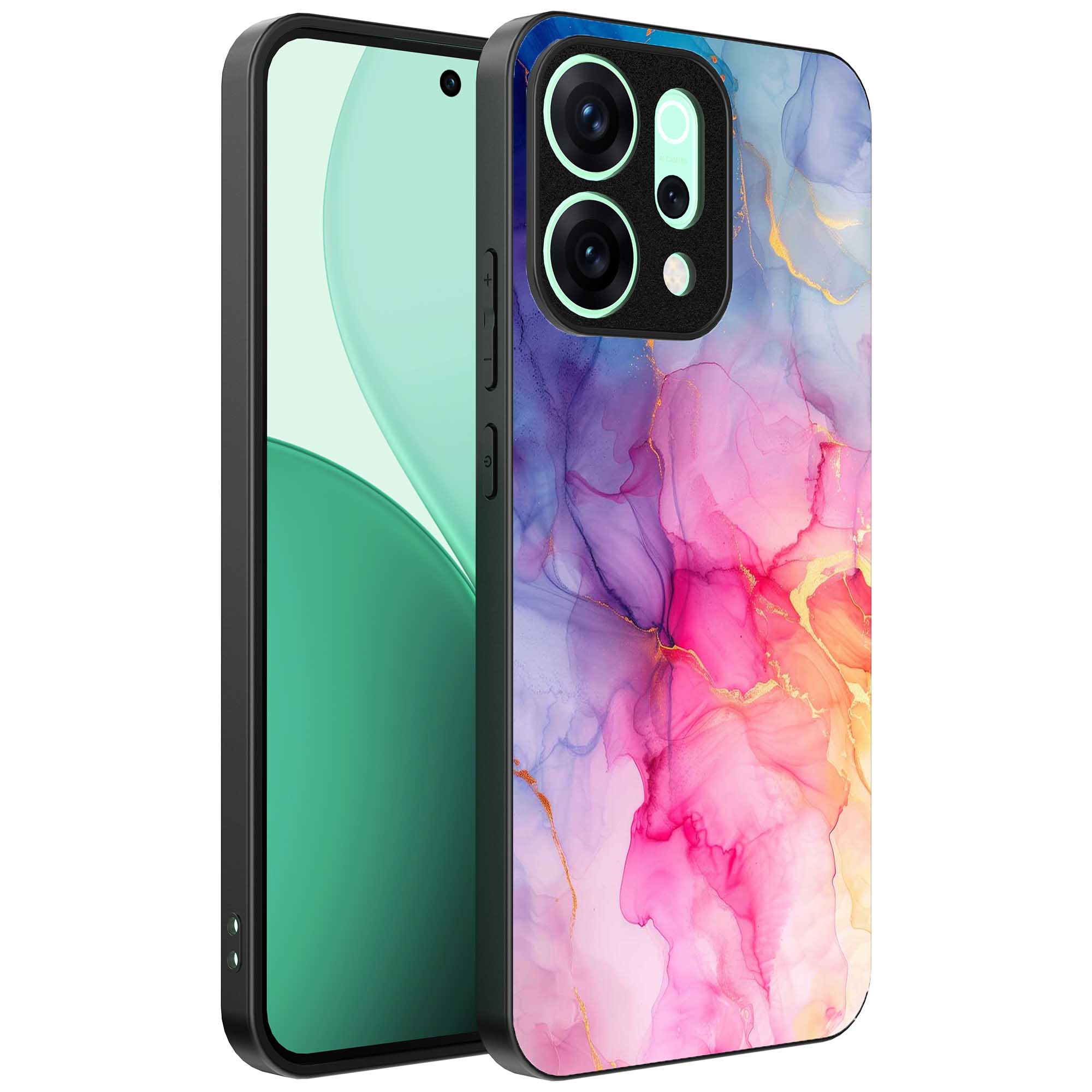 regenboog marmer opdruk_Oppo Reno 14 telefoonhoesje (1)