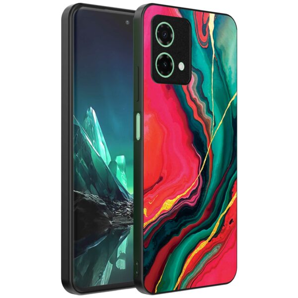 rood groen marmer opdruk_Motorola Edge 40 Neo telefoonhoesje (1)