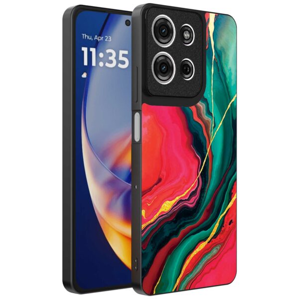 rood groen marmer opdruk_Motorola Edge 50 Neo telefoonhoesje (1)