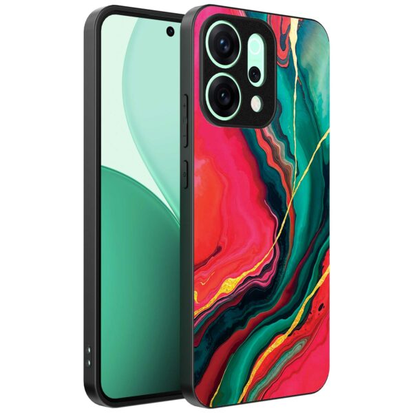 rood groen marmer opdruk_Oppo Reno 14 telefoonhoesje (1)