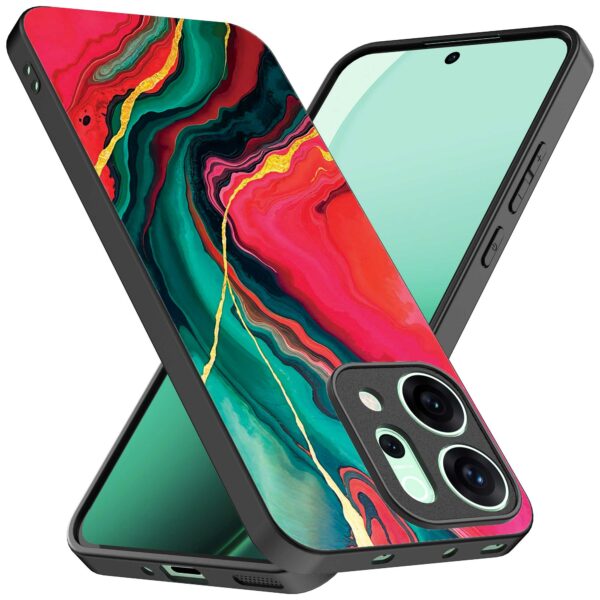 rood groen marmer opdruk_Oppo Reno 14 telefoonhoesje (2)