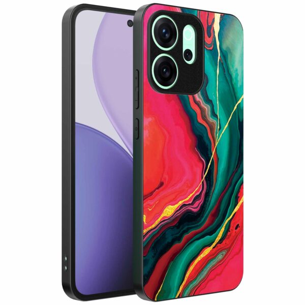 rood groen marmer opdruk_Oppo Reno 14F telefoonhoesje (1)