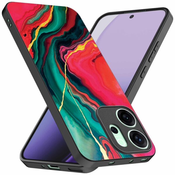 rood groen marmer opdruk_Oppo Reno 14F telefoonhoesje (2)