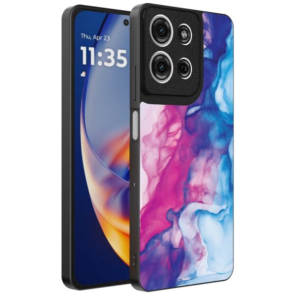 roze blauw marmer opdruk_Motorola Edge 50 Neo telefoonhoesje (1)