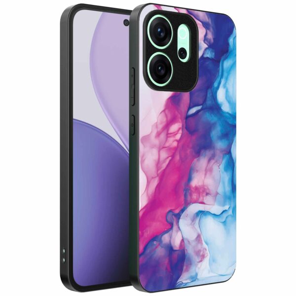 roze blauw marmer opdruk_Oppo Reno 14F telefoonhoesje (1)
