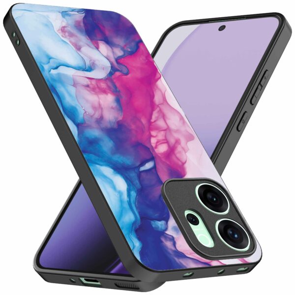roze blauw marmer opdruk_Oppo Reno 14F telefoonhoesje (2)