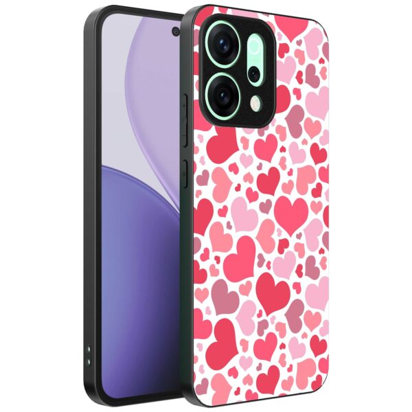 roze en rode hartjes opdruk_Oppo Reno 14 Pro telefoonhoesje (1)