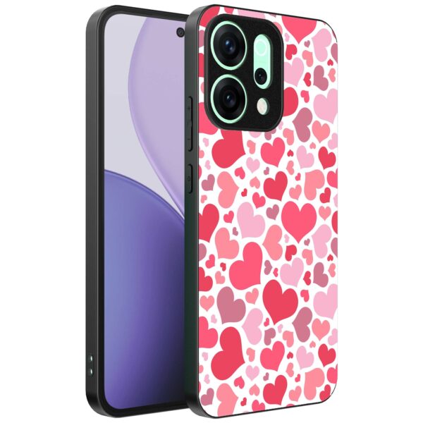 roze en rode hartjes opdruk_Oppo Reno 14F telefoonhoesje (1)