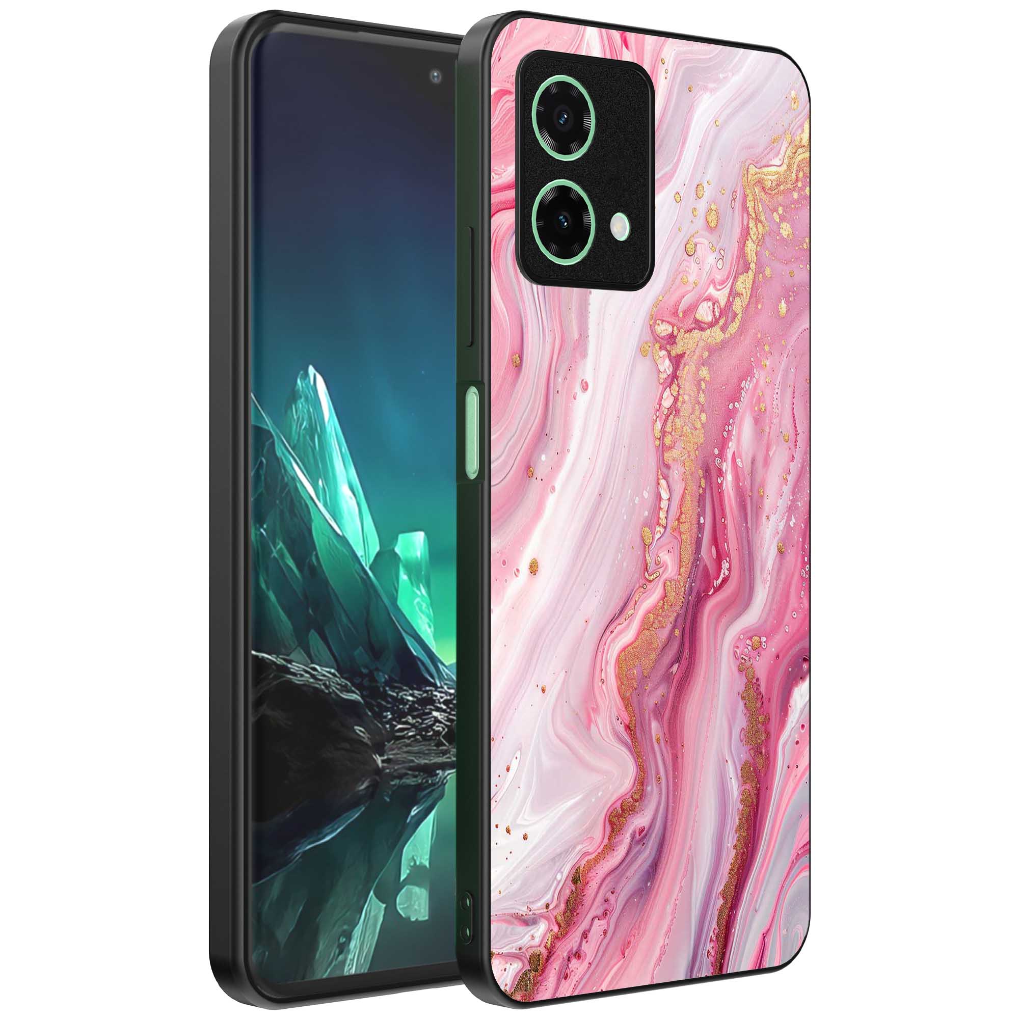 roze marmer opdruk_Motorola Edge 40 Neo telefoonhoesje (1)