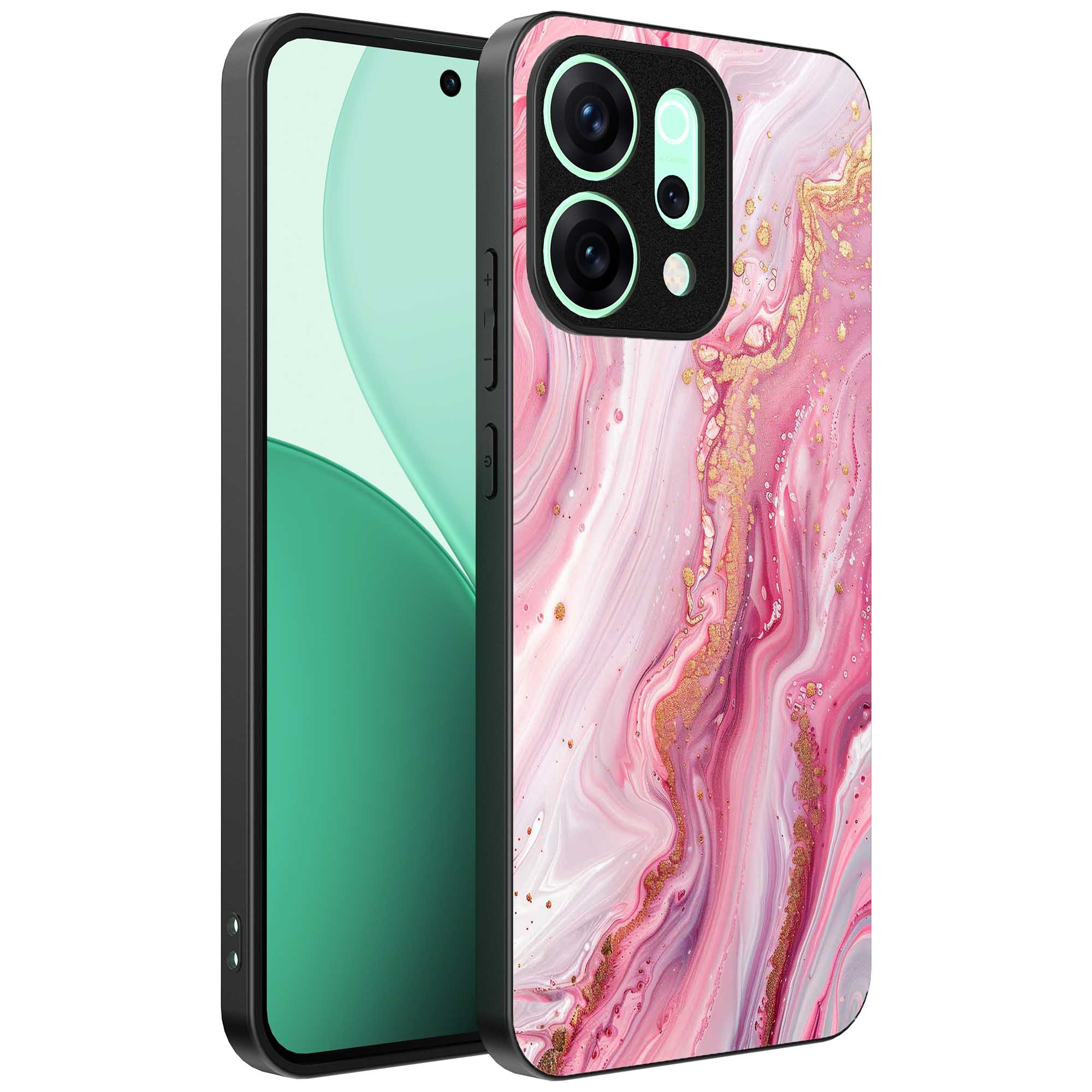 roze marmer opdruk_Oppo Reno 14 telefoonhoesje (1)